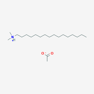 molecular formula C18H39N.C2H4O2<br>C20H43NO2 B13800458 Hexadecyldimethylammonium acetate CAS No. 25324-14-5