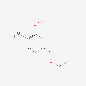 molecular formula C12H18O3 B13800459 Phenol, 2-ethoxy-4-[(1-methylethoxy)methyl]- CAS No. 96840-56-1