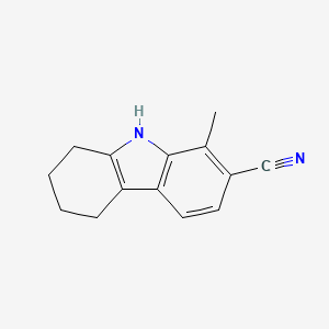 molecular formula C14H14N2 B13800740 Carbazole-2-carbonitrile, 5,6,7,8-tetrahydro-1-methyl- CAS No. 73771-63-8