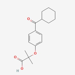 molecular formula C17H22O4 B13800778 Propanoic acid, 2-(4-(cyclohexylcarbonyl)phenoxy)-2-methyl- CAS No. 60012-94-4