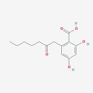 molecular formula C14H18O5 B13800837 2,4-Dihydroxy-6-(2-oxoheptyl)benzoic acid 