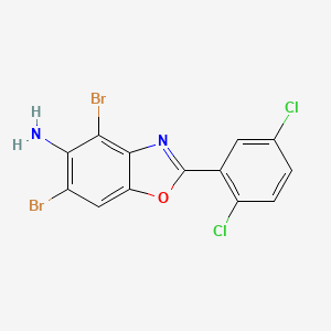 molecular formula C13H6Br2Cl2N2O B13800861 4,6-Dibromo-2-(2,5-dichlorophenyl)-1,3-benzoxazol-5-amine CAS No. 637303-14-1
