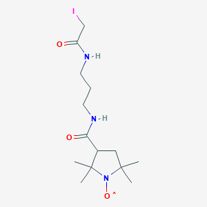 molecular formula C14H25IN3O3 B13800929 3-[3-(2-Iodoacetamido)propylcarbamoyl]-PROXYL 