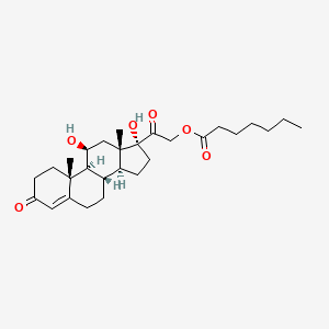 molecular formula C28H42O6 B13800974 11beta,17,21-Trihydroxypregn-4-ene-3,20-dione 21-heptanoate CAS No. 6678-15-5
