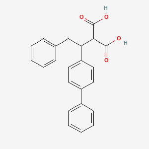 molecular formula C23H20O4 B13800983 [1-(Biphenyl-4-yl)-2-phenylethyl]malonic acid CAS No. 56181-63-6