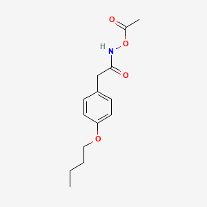 molecular formula C14H19NO4 B13800986 Hydroxylamine, O-acetyl-N-(p-butoxyphenylacetyl)- CAS No. 77372-67-9