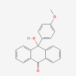 molecular formula C21H16O3 B13801058 10-Hydroxy-10-(4-methoxyphenyl)anthracen-9-one CAS No. 57028-32-7