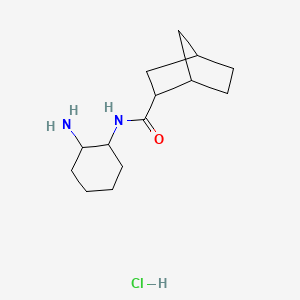 molecular formula C14H25ClN2O B1380108 N-(2-aminocyclohexyl)bicyclo[2.2.1]heptane-2-carboxamide hydrochloride CAS No. 1803598-79-9