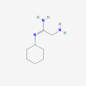 molecular formula C8H17N3 B13801118 Ethanimidamide,2-amino-N-cyclohexyl- 