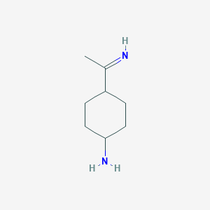 molecular formula C8H16N2 B13801234 Cyclohexanamine, 4-(1-iminoethyl)- 