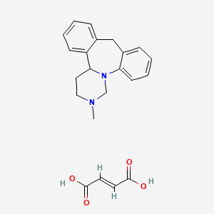 molecular formula C22H24N2O4 B13801254 (+)-1,2,3,4,4a,9-Hexahydro-2-methyldibenzo(c,f)pyrimido(1,6-a)azepine fumarate CAS No. 53245-51-5