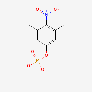 molecular formula C10H14NO6P B13801262 Phosphoric acid, dimethyl 3,5-dimethyl-4-nitrophenyl ester CAS No. 50590-06-2