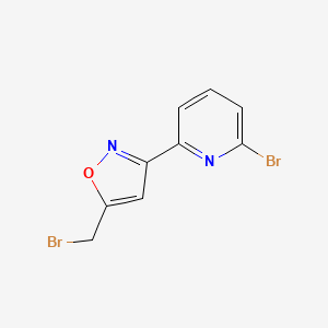 molecular formula C9H6Br2N2O B1380129 5-(Bromomethyl)-3-(6-bromopyridin-2-yl)-1,2-oxazole CAS No. 1231244-52-2