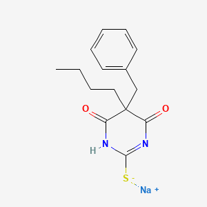 molecular formula C15H17N2NaO2S B13801292 Barbituric acid, 5-benzyl-5-butyl-2-thio-, sodium salt CAS No. 64058-18-0