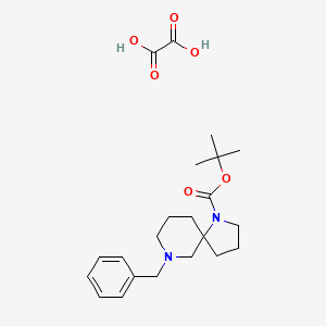 molecular formula C22H32N2O6 B1380136 Tert-butyl 7-benzyl-1,7-diazaspiro[4.5]decane-1-carboxylate oxalate CAS No. 1415560-12-1