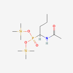 molecular formula C12H30NO4PSi2 B13801491 Phosphonic acid, [1-(acetylamino)butyl]-, bis(trimethylsilyl) ester 