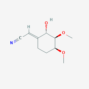 molecular formula C10H15NO3 B13801507 Acetonitrile,[(2S,3R,4S)-2-hydroxy-3,4-dimethoxycyclohexylidene]- 