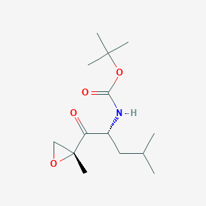 molecular formula C14H25NO4 B1380160 tert-butyl ((R)-4-methyl-1-((R)-2-methyloxiran-2-yl)-1-oxopentan-2-yl)carbamate CAS No. 2177287-68-0