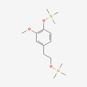 molecular formula C15H28O3Si2 B13801605 Silane, [2-methoxy-4-[2-[(trimethylsilyl)oxy]ethyl]phenoxy]trimethyl- 