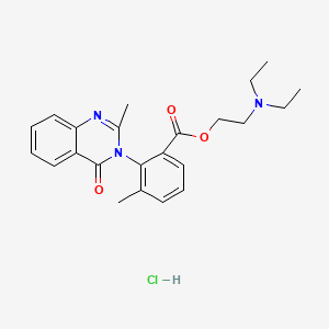 molecular formula C23H28ClN3O3 B13801613 Diethyl-[2-[3-methyl-2-(2-methyl-4-oxoquinazolin-3-yl)benzoyl]oxyethyl]azanium chloride CAS No. 2619-07-0