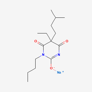 molecular formula C15H25N2NaO3 B13801662 Sodium 1-butyl-5-ethyl-5-isopentylbarbiturate CAS No. 64058-20-4