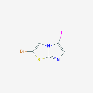molecular formula C5H2BrIN2S B1380168 2-Bromo-5-iodoimidazo[2,1-b]thiazole CAS No. 1379307-48-8