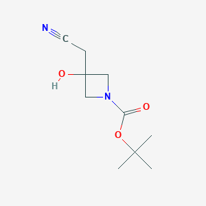 molecular formula C10H16N2O3 B1380182 Tert-butyl 3-(cyanomethyl)-3-hydroxyazetidine-1-carboxylate CAS No. 1330766-15-8