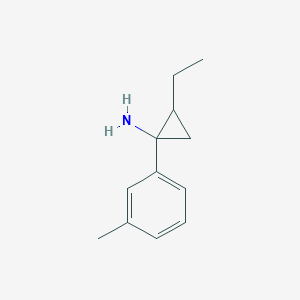 molecular formula C12H17N B1380194 2-Ethyl-1-(3-methylphenyl)cyclopropan-1-amine CAS No. 1518630-90-4