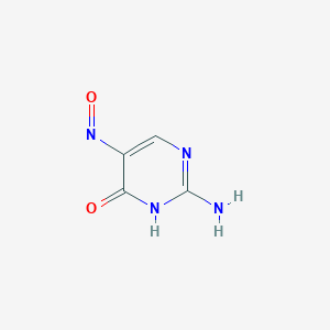 molecular formula C4H4N4O2 B13802033 4(1H)-Pyrimidinone, 2-amino-5-nitroso- 