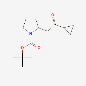 molecular formula C14H23NO3 B1380227 Tert-butyl 2-(2-cyclopropyl-2-oxoethyl)pyrrolidine-1-carboxylate CAS No. 1499728-69-6