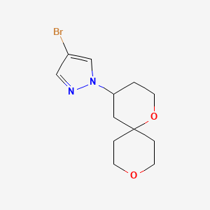 molecular formula C12H17BrN2O2 B1380263 4-bromo-1-{1,9-dioxaspiro[5.5]undecan-4-yl}-1H-pyrazole CAS No. 1499223-80-1