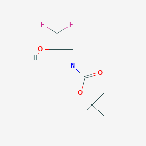 molecular formula C9H15F2NO3 B1380266 Tert-butyl 3-(difluoromethyl)-3-hydroxyazetidine-1-carboxylate CAS No. 1540342-18-4