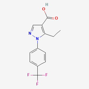 molecular formula C13H11F3N2O2 B1380268 5-ethyl-1-[4-(trifluoromethyl)phenyl]-1H-pyrazole-4-carboxylic acid CAS No. 1466051-04-6
