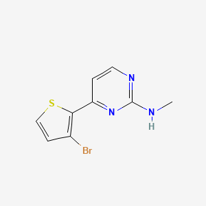 molecular formula C9H8BrN3S B1380278 4-(3-bromothiophen-2-yl)-N-methylpyrimidin-2-amine CAS No. 1516757-44-0