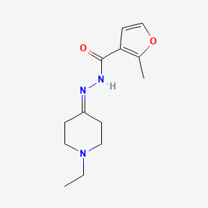 molecular formula C13H19N3O2 B13802839 N-[(1-ethylpiperidin-4-ylidene)amino]-2-methylfuran-3-carboxamide CAS No. 560073-35-0