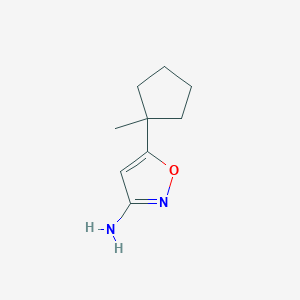molecular formula C9H14N2O B1380286 5-(1-Methylcyclopentyl)-1,2-oxazol-3-amine CAS No. 1501506-59-7