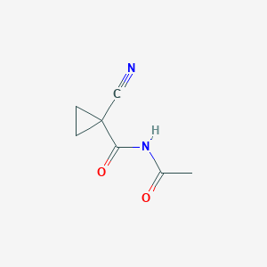 molecular formula C7H8N2O2 B138029 Cyclopropanecarboxamide, N-acetyl-1-cyano-(9CI) CAS No. 133036-87-0