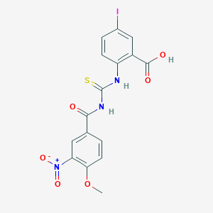 molecular formula C16H12IN3O6S B13802923 5-Iodo-2-[(4-methoxy-3-nitrobenzoyl)carbamothioylamino]benzoic acid 