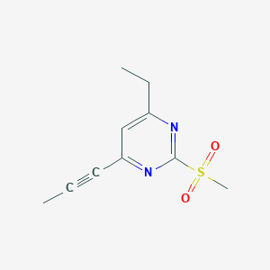 molecular formula C10H12N2O2S B13802951 4-Ethyl-2-(methylsulfonyl)-6-(1-propyn-1-yl)pyrimidine 