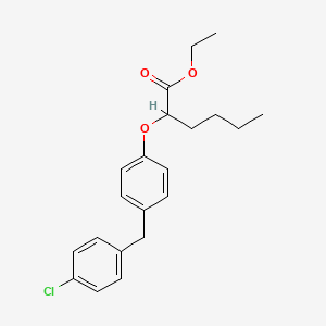 molecular formula C21H25ClO3 B13802985 Ethyl (+-)-2-(4-((4-chlorophenyl)methyl)phenoxy)hexanoate CAS No. 71548-61-3