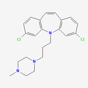 molecular formula C22H25Cl2N3 B13802991 3,7-Dichloro-5-(3'-(4''-methylpiperazinyl)propyl)-5H-dibenz(b,f)azepine CAS No. 63918-69-4