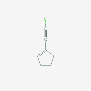 molecular formula C7H7Cl B13803008 Cyclopentene, 1-(chloroethynyl)- 