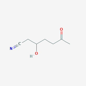 molecular formula C7H11NO2 B13803023 3-Hydroxy-6-oxoheptanenitrile CAS No. 70367-36-1