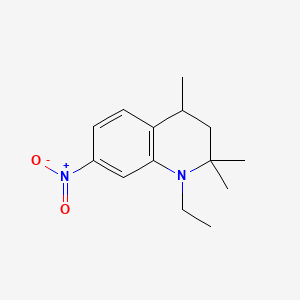 molecular formula C14H20N2O2 B13803046 Quinoline, 1-ethyl-1,2,3,4-tetrahydro-2,2,4-trimethyl-7-nitro- CAS No. 63133-96-0