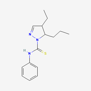 molecular formula C15H21N3S B13803063 4-Ethyl-4,5-dihydro-N-phenyl-5-propyl-1H-pyrazole-1-carbothioamide 