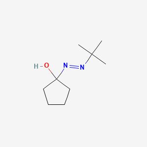 molecular formula C9H18N2O B13803156 Cyclopentanol, 1-((1,1-dimethylethyl)azo)-, (E)- CAS No. 50265-78-6