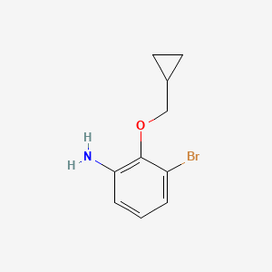 molecular formula C10H12BrNO B1380317 3-Bromo-2-cyclopropylmethoxyphenylamine CAS No. 1369857-71-5
