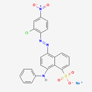 molecular formula C22H14ClN4NaO5S B13803193 Sodium 8-anilino-5-[(2-chloro-4-nitrophenyl)azo]naphthalene-1-sulphonate CAS No. 67875-18-7