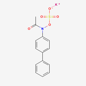 molecular formula C14H12KNO5S B13803241 Acetamide, N-(1,1'-biphenyl)-4-yl-N-(sulfooxy)-, monopotassium salt CAS No. 71799-99-0