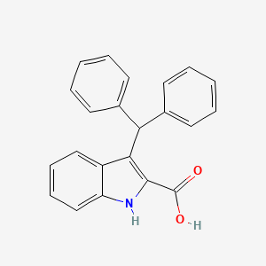 molecular formula C22H17NO2 B13803319 1H-Indole-2-carboxylic acid, 3-(diphenylmethyl)- CAS No. 53924-09-7